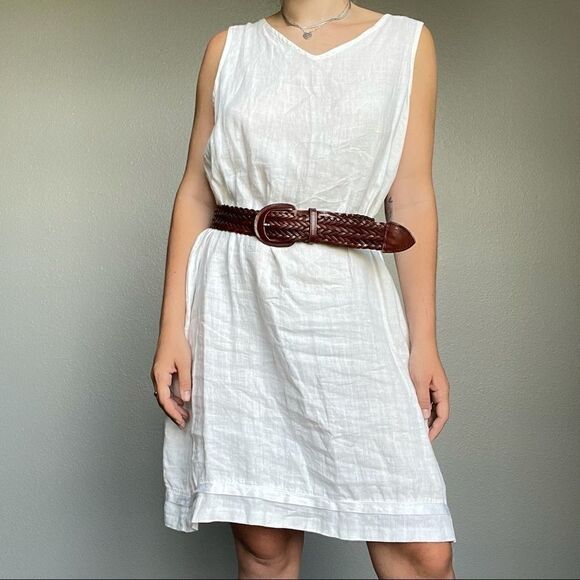 Vintage Brown Leather Braided Western Belt - Picture 5 of 8